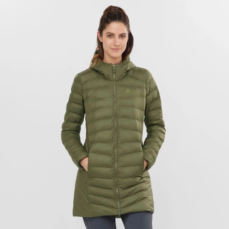 Olive Salomon Essential Xwarm Long Women\'s Insulated Jackets | PH 52879J